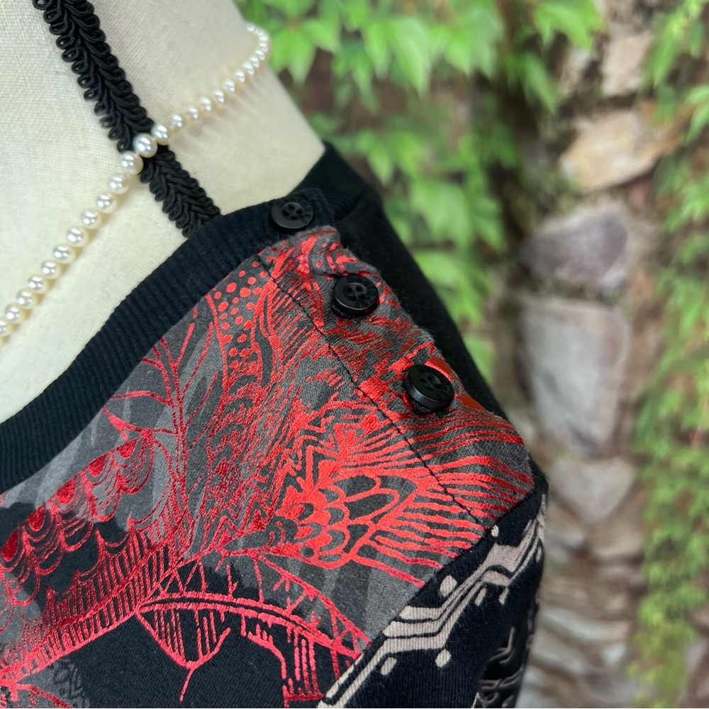 DESIGUAL Overprinted Long Sleeve Embellished Tunic, XS - Picture 6 of 9
